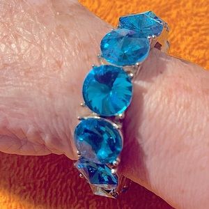 Crystal blue persuasion stretch bracelet sparkly bling aqua